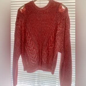 Express Brick Red Crop Sweater